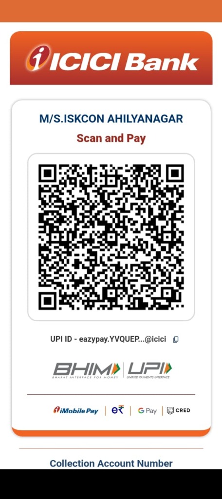 ISKCON Ahilyanagar UPI QR Code